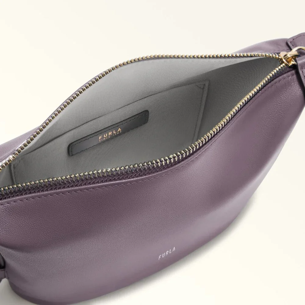 Furla Nuvola Mini Aura Lavender Leather Hobo Shoulder Bag